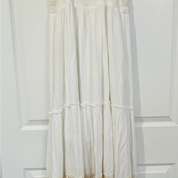 Solitaire Swim Long White and Beige Crochet Dress - Picture 9 of 11